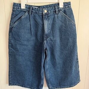Zara Women’s Extra Long Blue Denim Jean Shorts